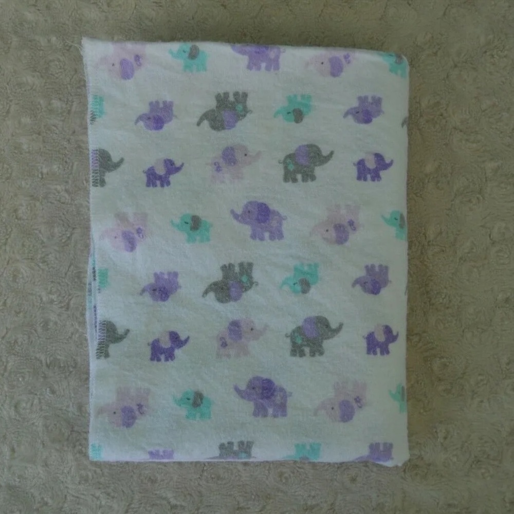 Koala Baby Elephant Blanket Flannel Receiving White Purple Pink Gray Aqua Blue